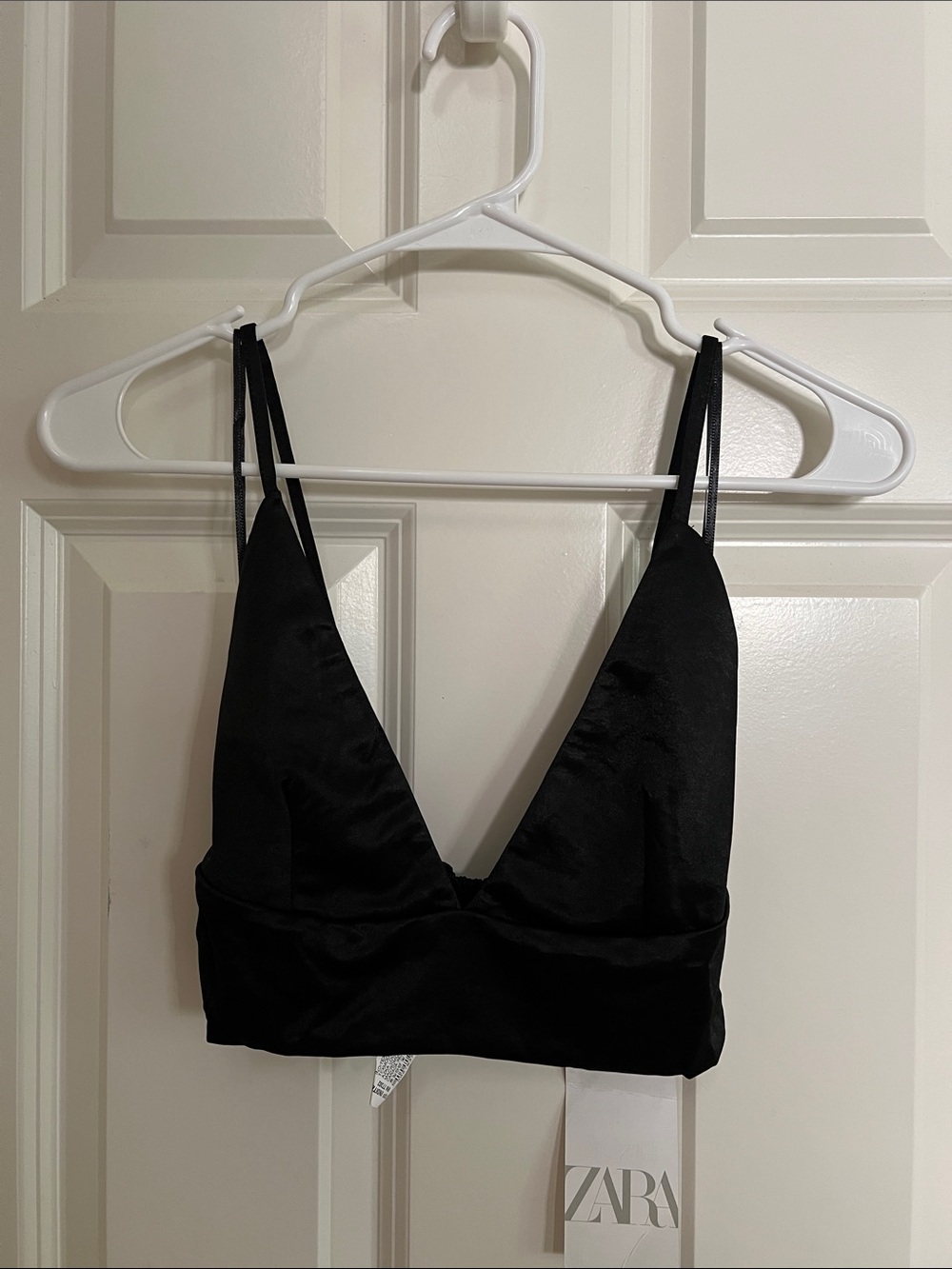Zara Black Satin Bralette